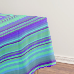 Rectangles Green Turquoise Purple Blue Art Tablecloth
