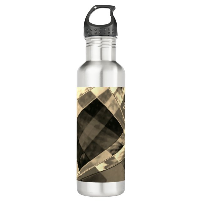 Rectangles inclined in tones timber or beige? 710 ml water bottle (Front)