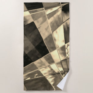 Rectangles inclined in tones timber or beige? beach towel