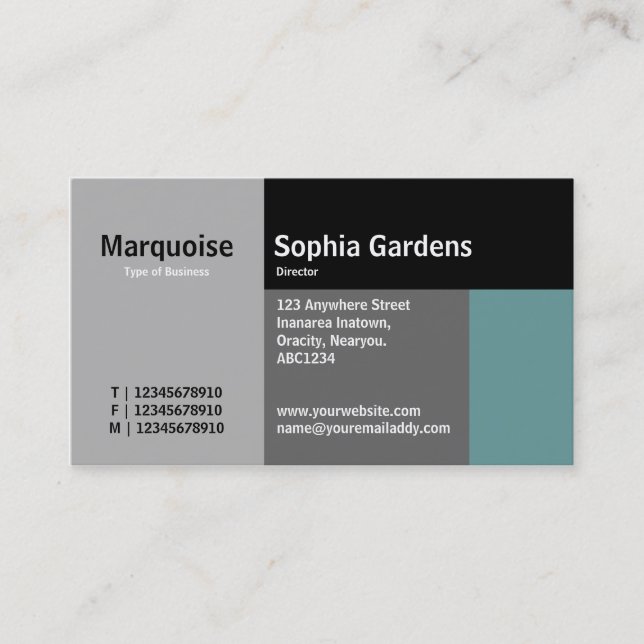 Rectangles - Ocean Green Business Card (Front)