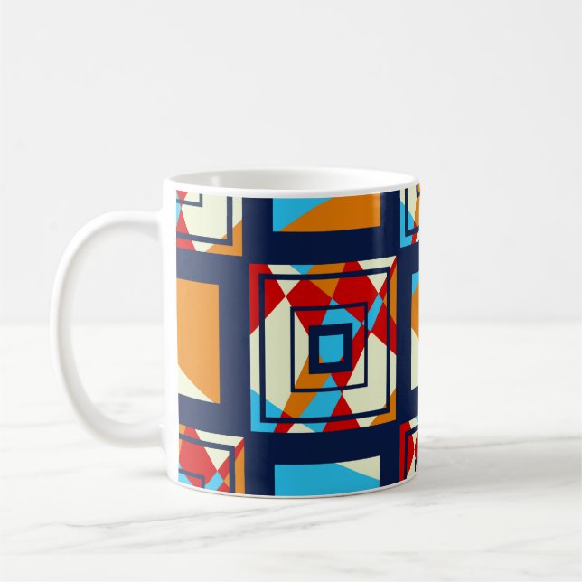 Rectangles of colorful pieces. Trendy seamless pat Coffee Mug (Left)