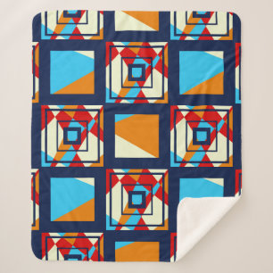 Rectangles of colourful pieces. Trendy seamless pa Sherpa Blanket