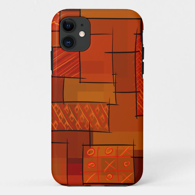 Rectangles, patchwork pattern, doodle. Scrap quilt Case-Mate iPhone Case (Back)