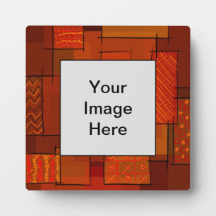 Rectangles, patchwork pattern, doodle. Scrap quilt Plaque