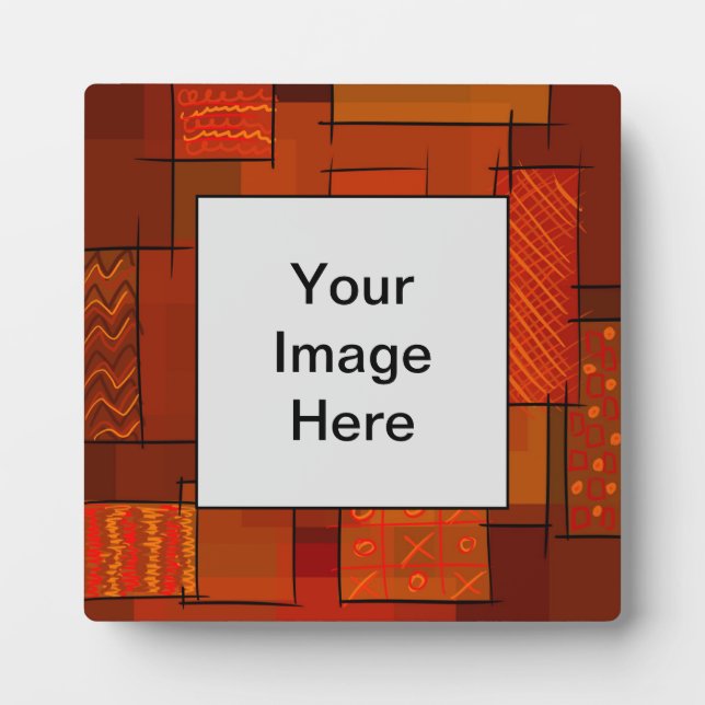 Rectangles, patchwork pattern, doodle. Scrap quilt Plaque (Front)