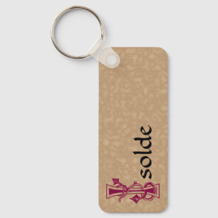 Rectangular Botanical Decorative Capital I Key Ring