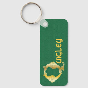 Rectangular Celtic Knot Decorative Capital Q Key Ring