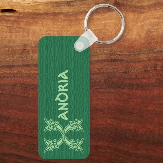 Rectangular Celtic Knot Decorative Capital X Key Ring (Back)