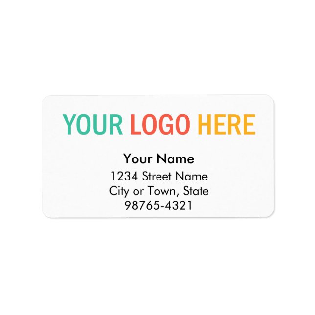 Rectangular company business logo return address label (Front)