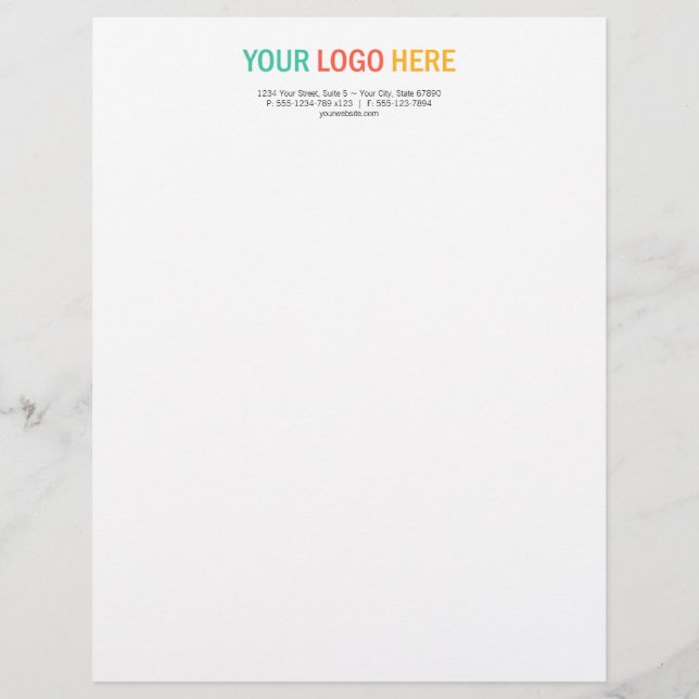 Rectangular company logo with address custom letterhead design (Front)