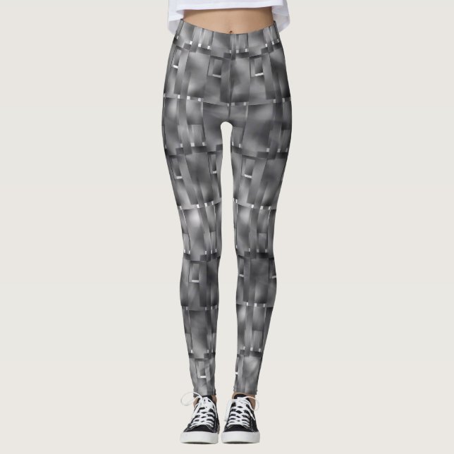 Rectangular formats of grey colour and dark spots leggings (Front)