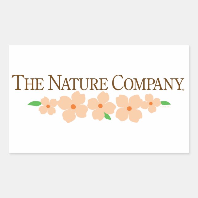 Rectangular logo sticker with flowers (Front)