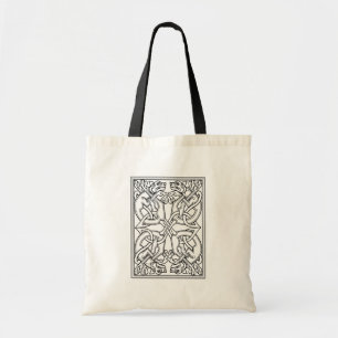 Rectangular pattern black and white tote bag