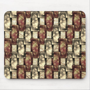 Rectangular pieces carved and spotted, golden red mouse mat