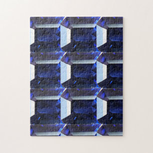 Rectangular Sapphire Blue Jigsaw Puzzle
