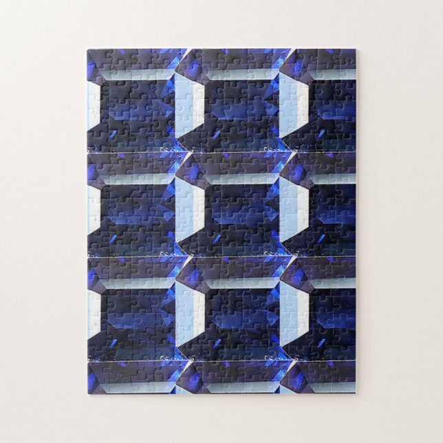 Rectangular Sapphire Blue Jigsaw Puzzle (Vertical)