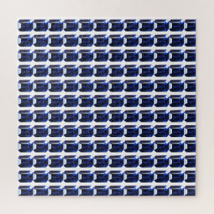 Rectangular Sapphire Blue Jigsaw Puzzle
