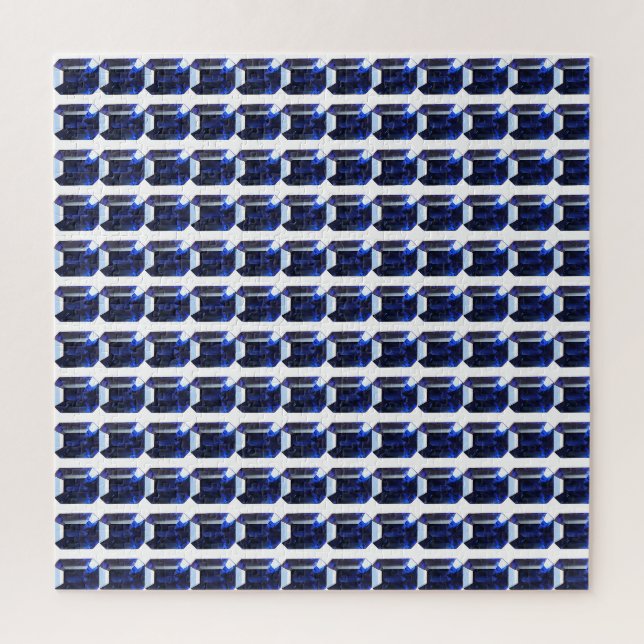 Rectangular Sapphire Blue Jigsaw Puzzle (Vertical)