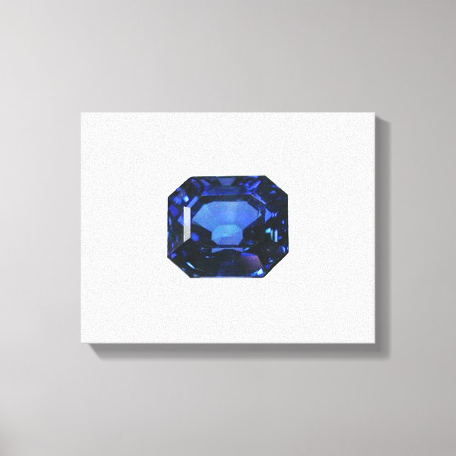 Rectangular Sapphire Blue Pattern Canvas Print (Front)