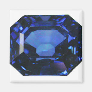 Rectangular Sapphire Blue Pattern Magnet