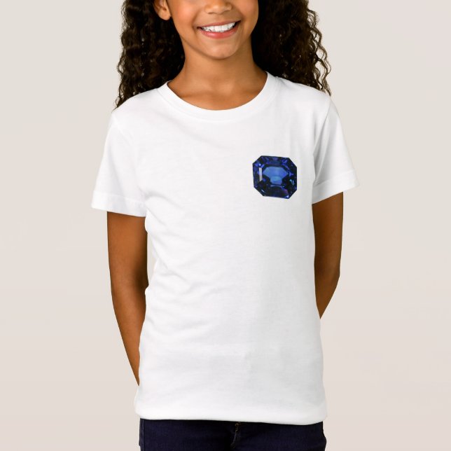 Rectangular Sapphire Blue Pattern T-Shirt (Front)