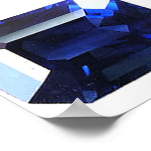 Rectangular Sapphire Blue Poster