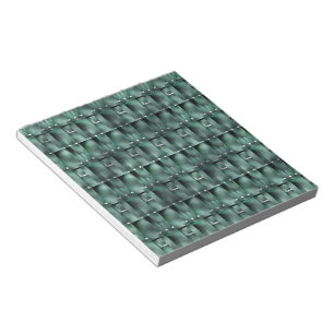 Rectangular shapes in dark and spotted green notepad