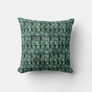 Rectangular shapes in olive green colour and spots cushion