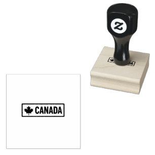 Rectangular Styling Canada Logo Printed Jet Black  Rubber Stamp