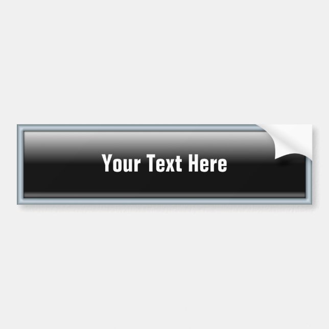 Rectangular Web 2.0 Button Black Bumper Sticker (Front)