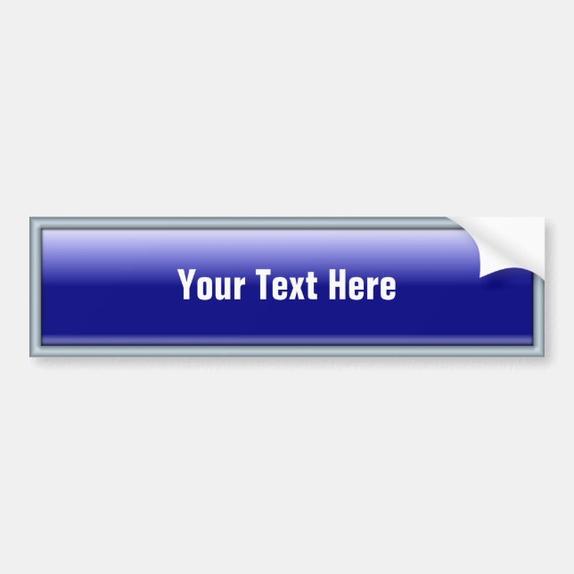 Rectangular Web 2.0 Button Blue Bumper Sticker (Front)