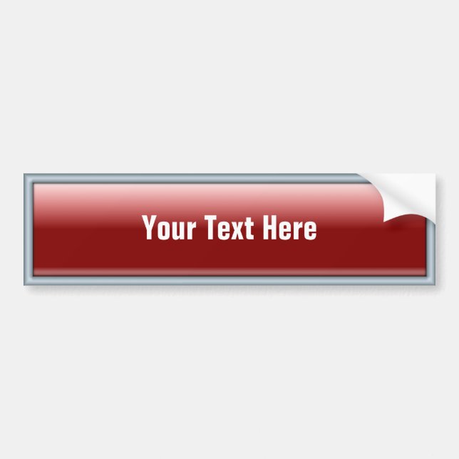 Rectangular Web 2.0 Button Red Bumper Sticker (Front)