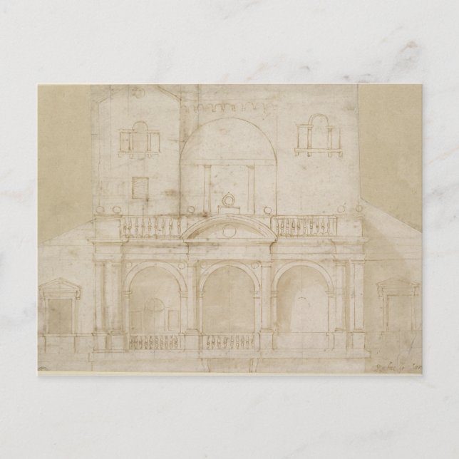 Recto: Architectural Design (Villa Madama) Postcard (Front)