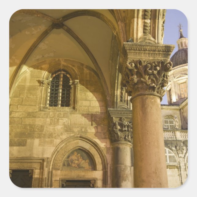 Rector's Palace Arches with Dubrovnik Cathedral Square Sticker (Front)