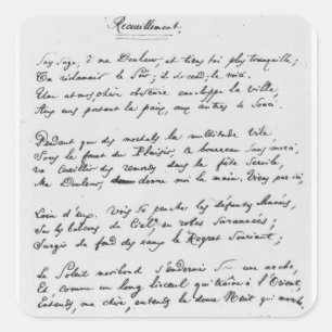 Recueillement', signed sonnet, 1861 square sticker