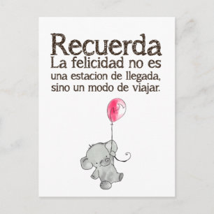 Recuerda, la Felicidad ningún es una estación Postcard