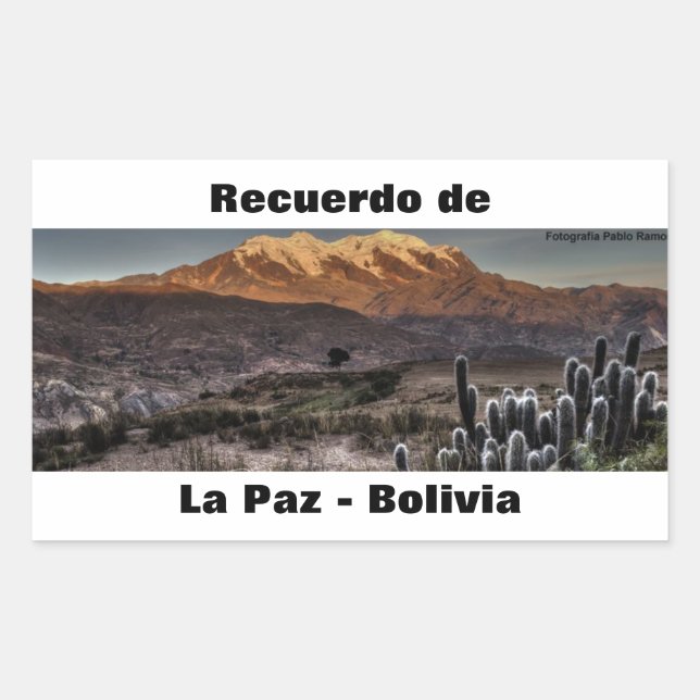 Recuerdo de La Paz Rectangular Sticker (Front)