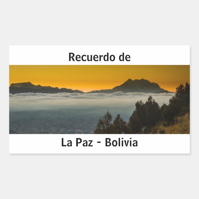 Recuerdo de La Paz Rectangular Sticker (Front)