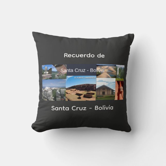 Recuerdo de Santa Cruz Bolivia Cushion (Front)