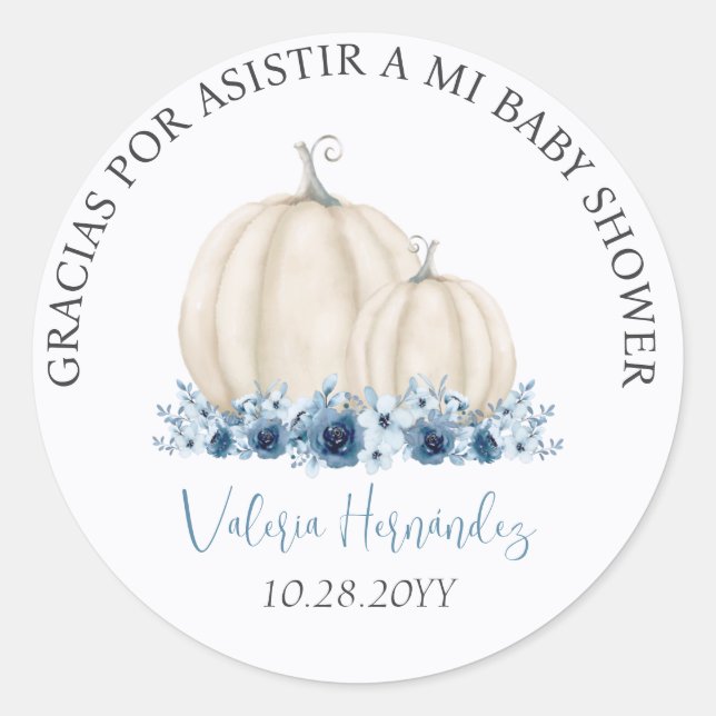 Recuerdos Baby Shower para Niño Classic Round Sticker (Front)