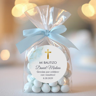Recuerdos de Bautizo Baptism Christening Favours Classic Round Sticker