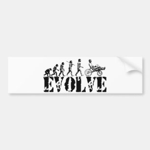 Recumbent Bicycle Evolution Fun Sports Art Bumper Sticker