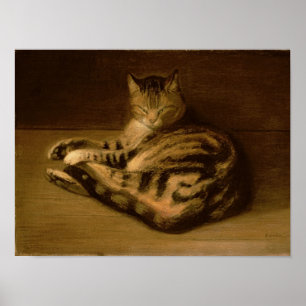Recumbent Cat, 1898 Poster