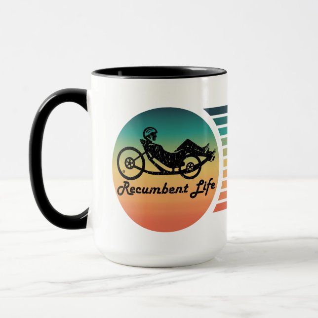 Recumbent Life Gal Vintage Mug (Left)