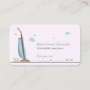 Recurring House Cleaning Appointment Reminder Business Card