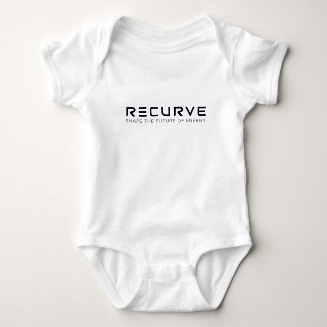 Recurve baby one piece bodysuit (Front)