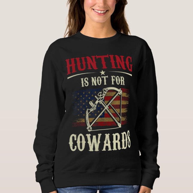 Recurve Bow Hunter Deer Hunting Us Flag Sweatshirt (Front)