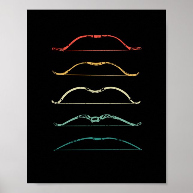 Recurve bow hunting vintage archer bow hunter poster (Front)