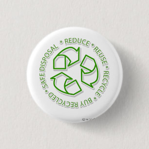 recycle 3 cm round badge