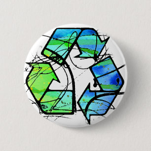 Recycle 6 Cm Round Badge